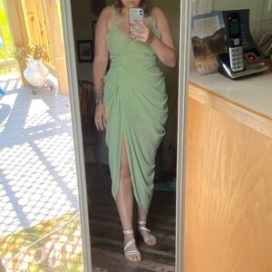 PrettyLittleThing Green Midi Dress